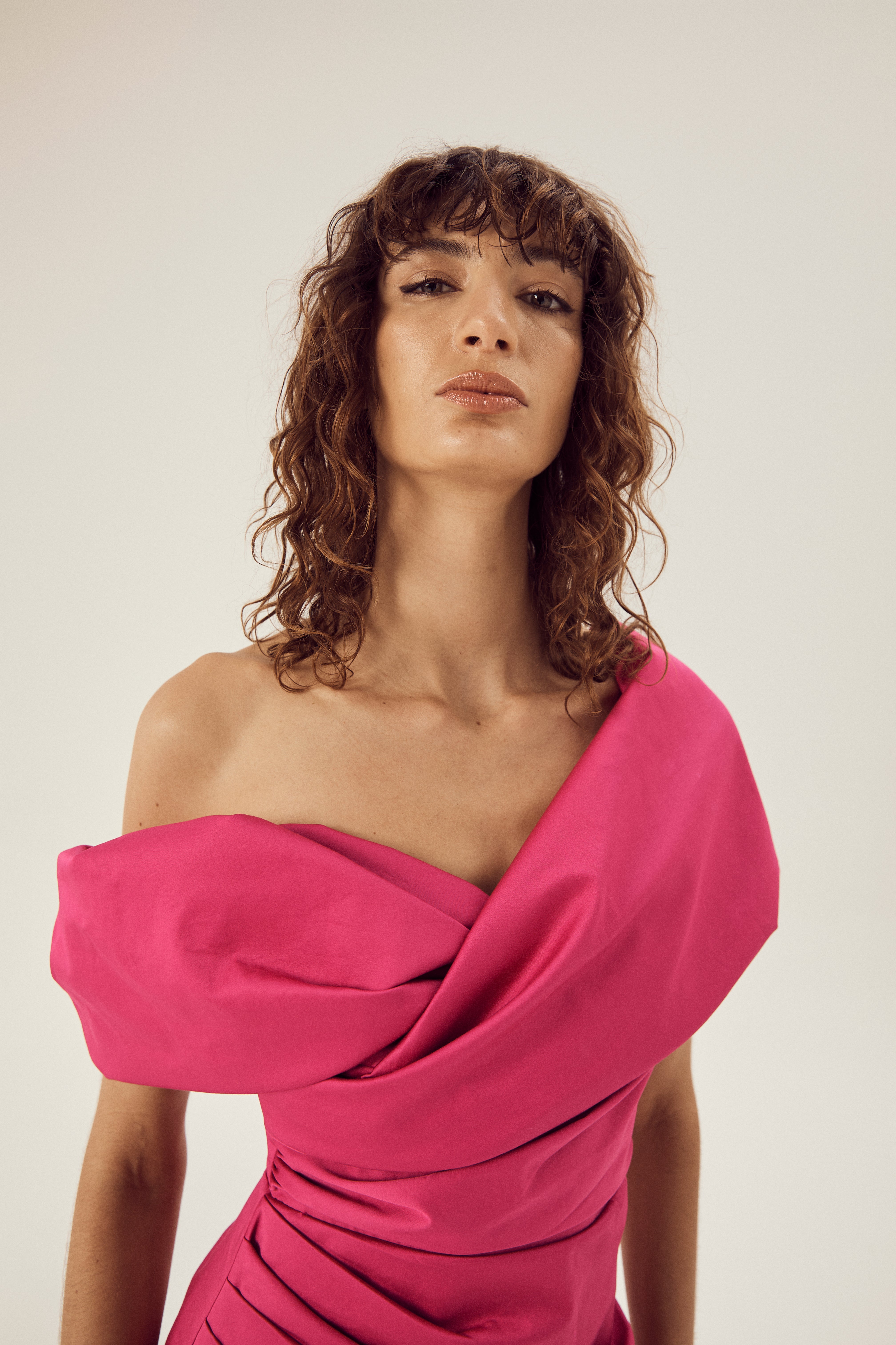 Lilly Off-Shoulder Mini Dress Magenta