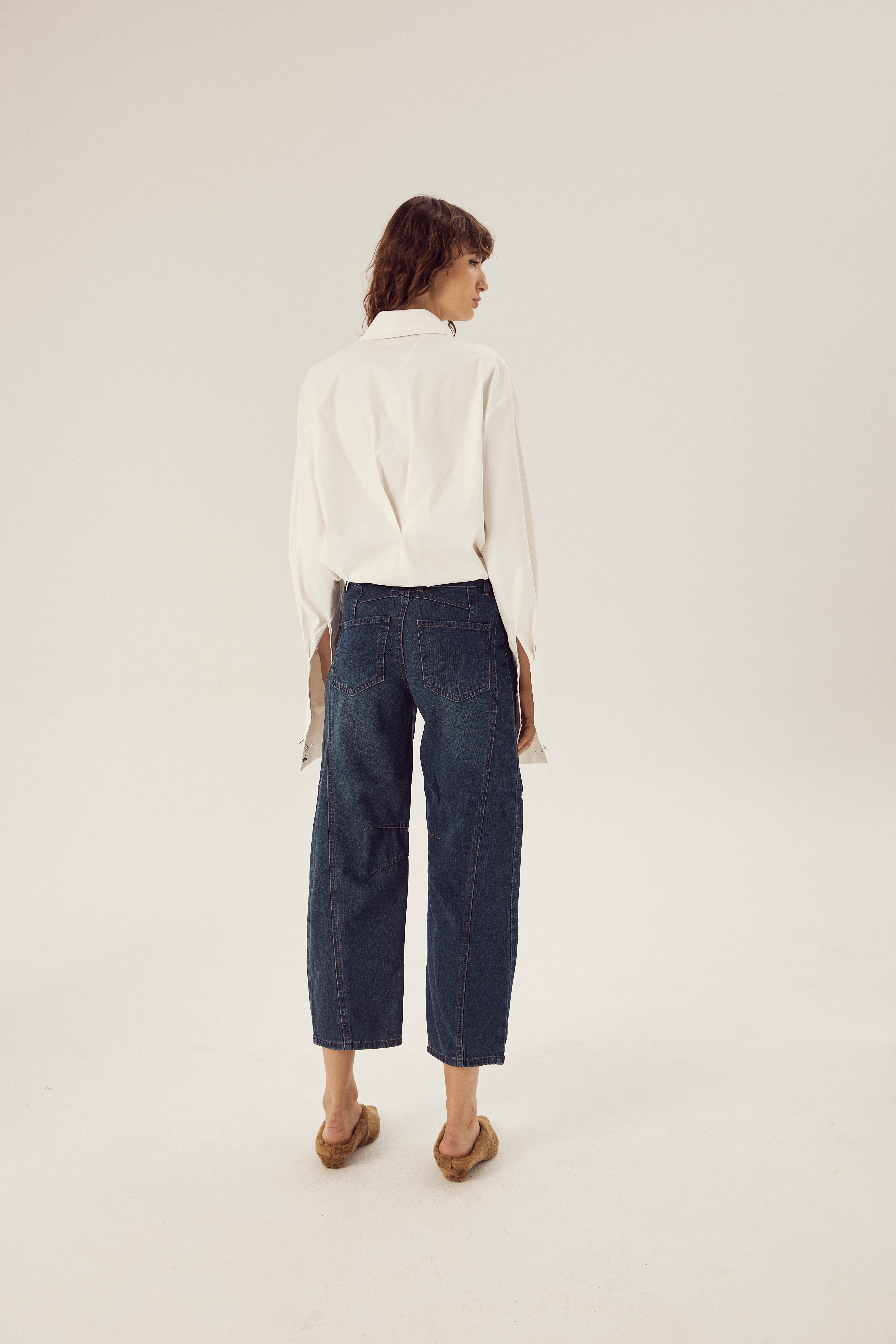 Joan Barrel Crop Washed Jean