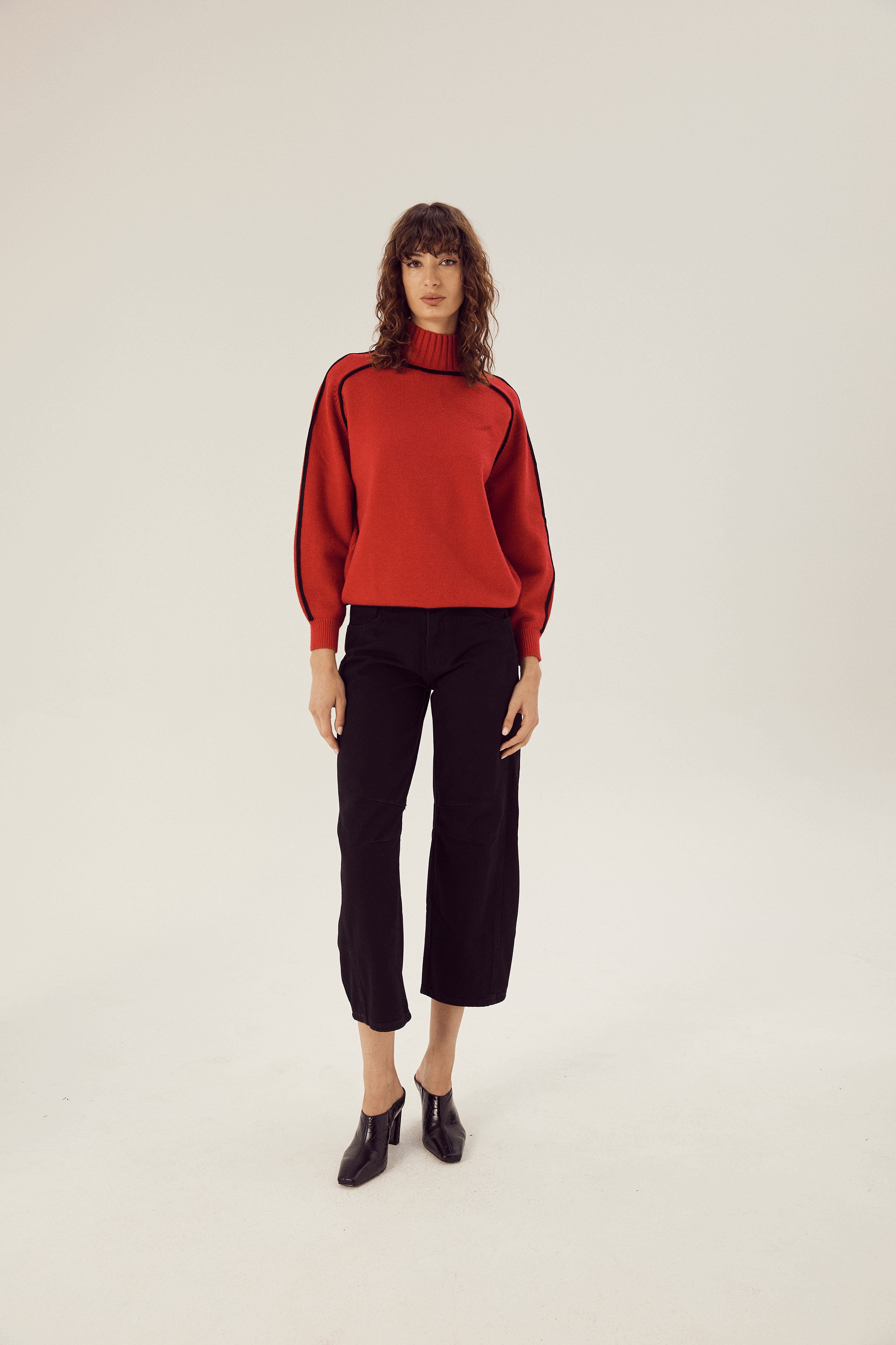 Lucy Oversized Knit Top Red