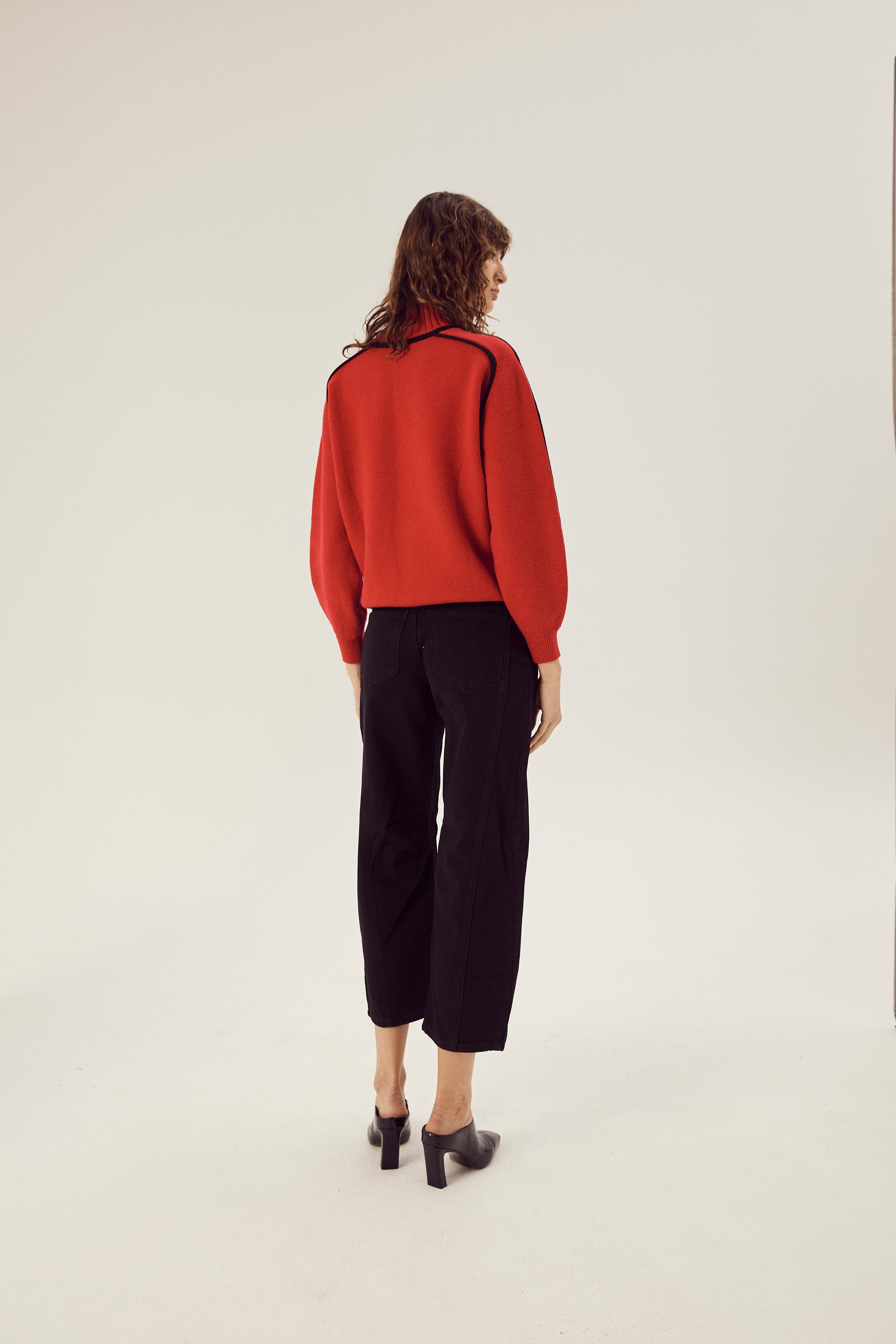 Lucy Oversized Knit Top Red