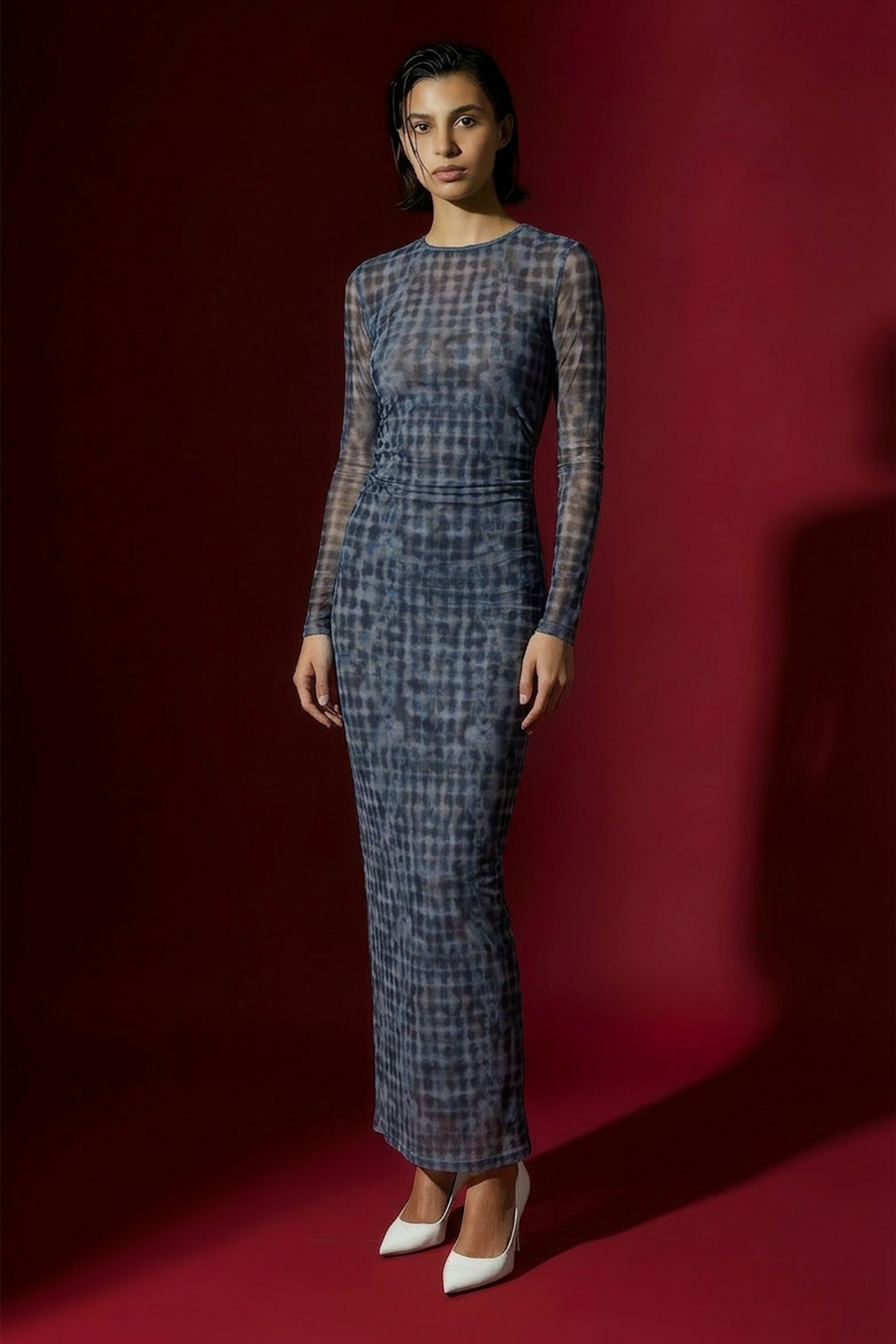 Tile Print Maxi Dress