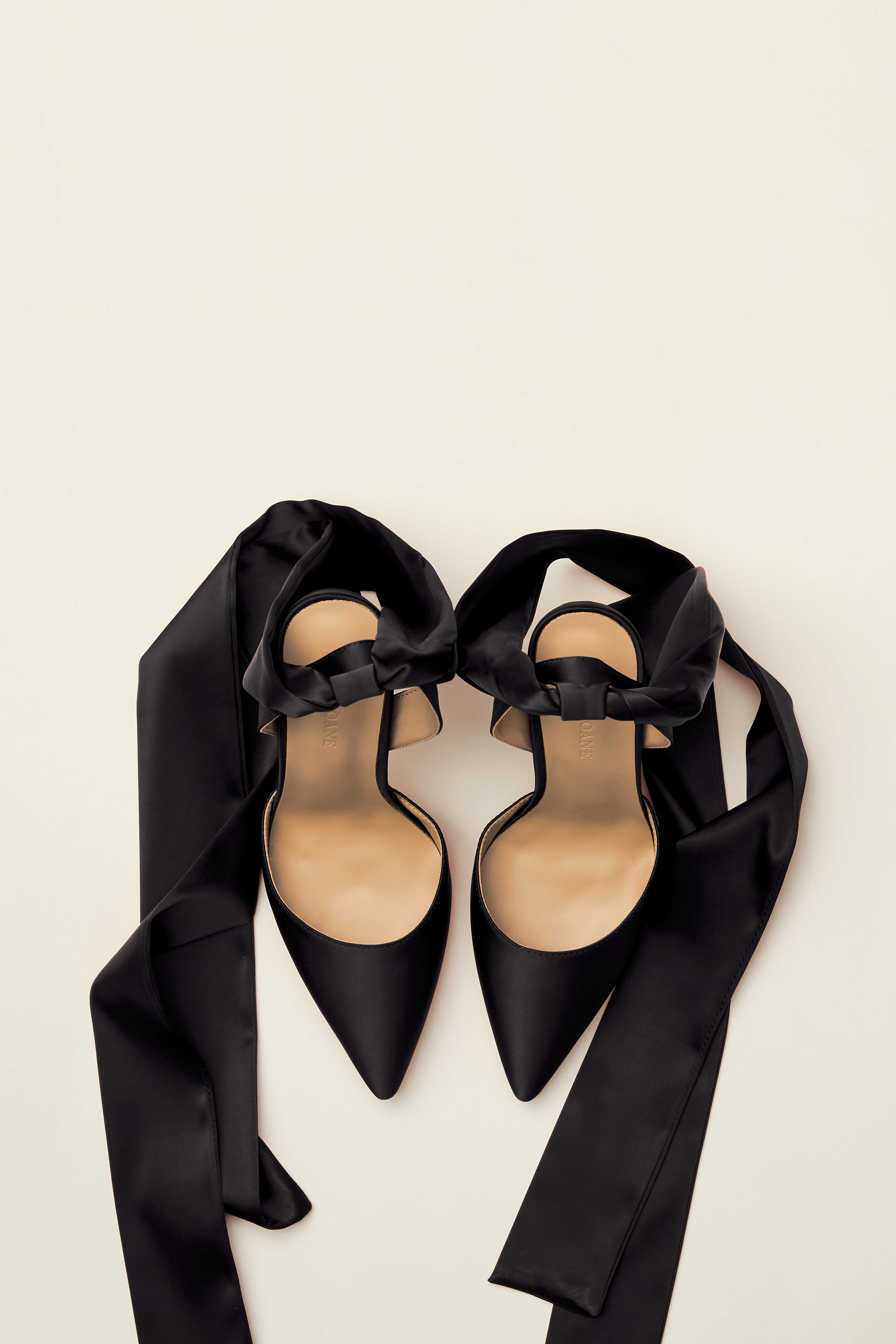 Bow Satin Pump Shoe Black