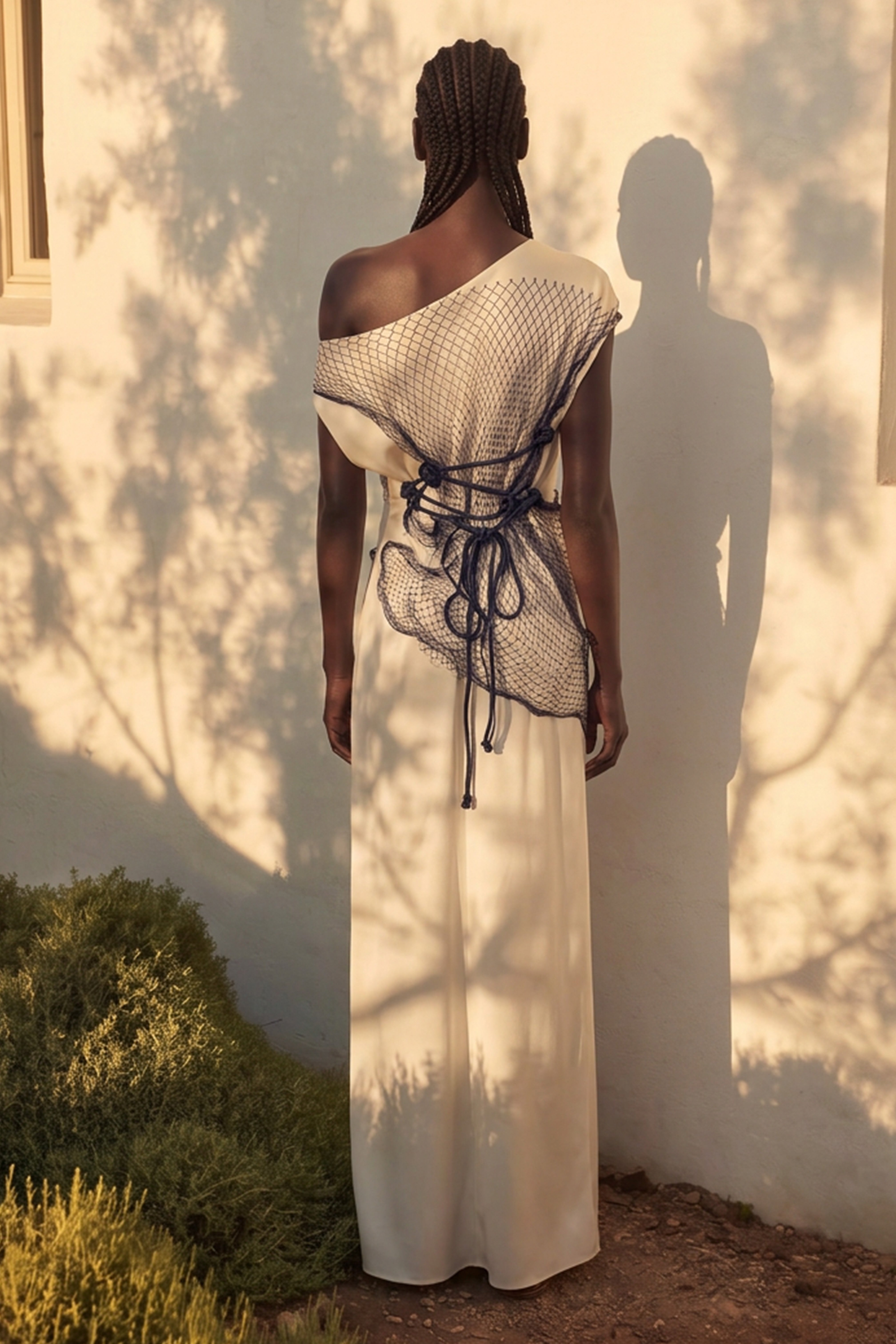 Mesh Print Maxi Dress