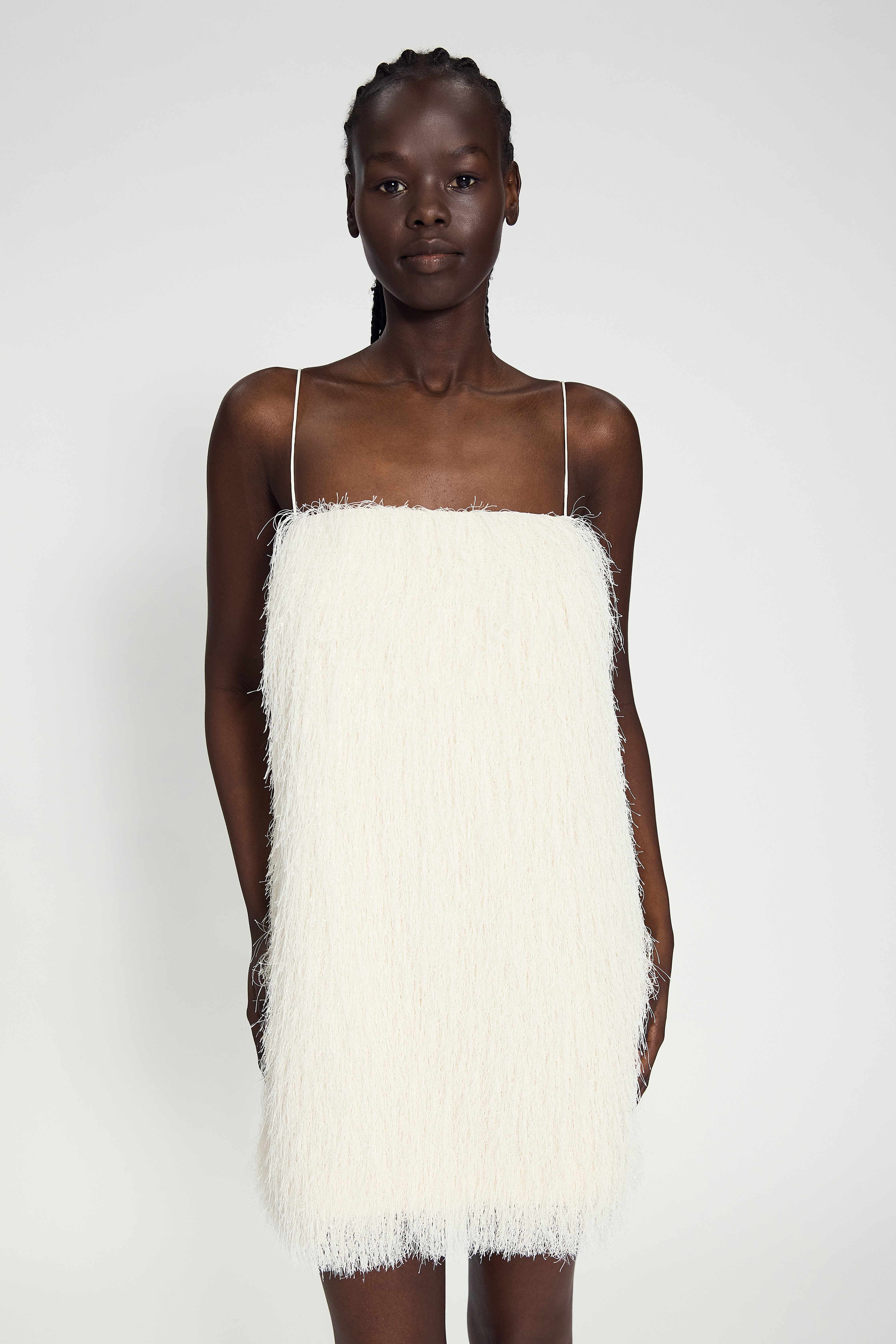 Fringe Dress Cream