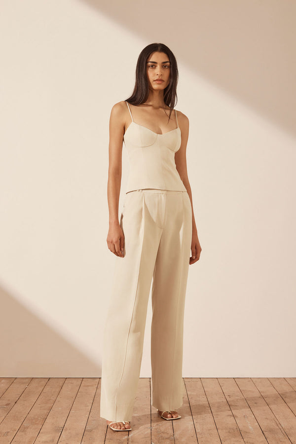 SHONA JOY VENTO PANELLED BUSTIER - BONE