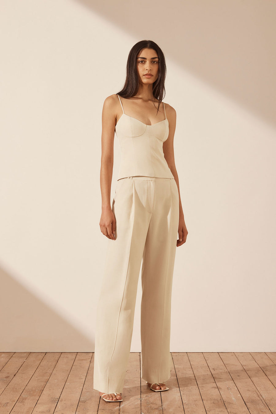 SHONA JOY VENTO PANELLED BUSTIER - BONE