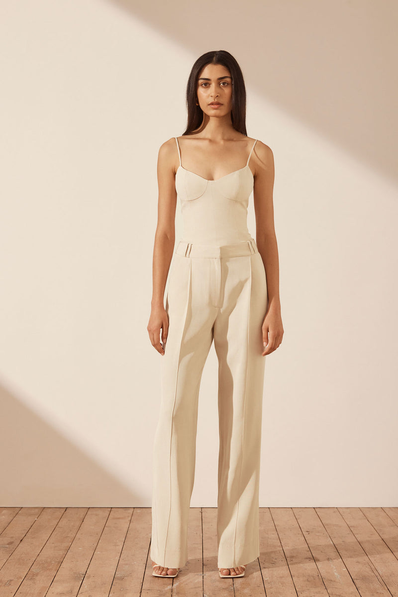 SHONA JOY VENTO PANELLED BUSTIER - BONE
