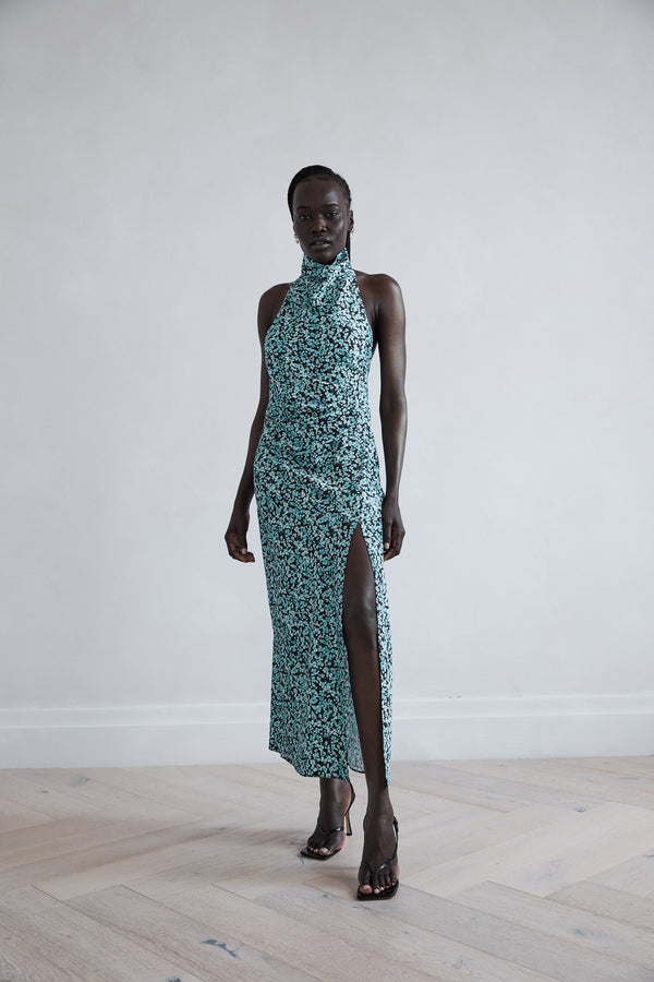 Zabego Carmi Cowl Neck Gather Dress