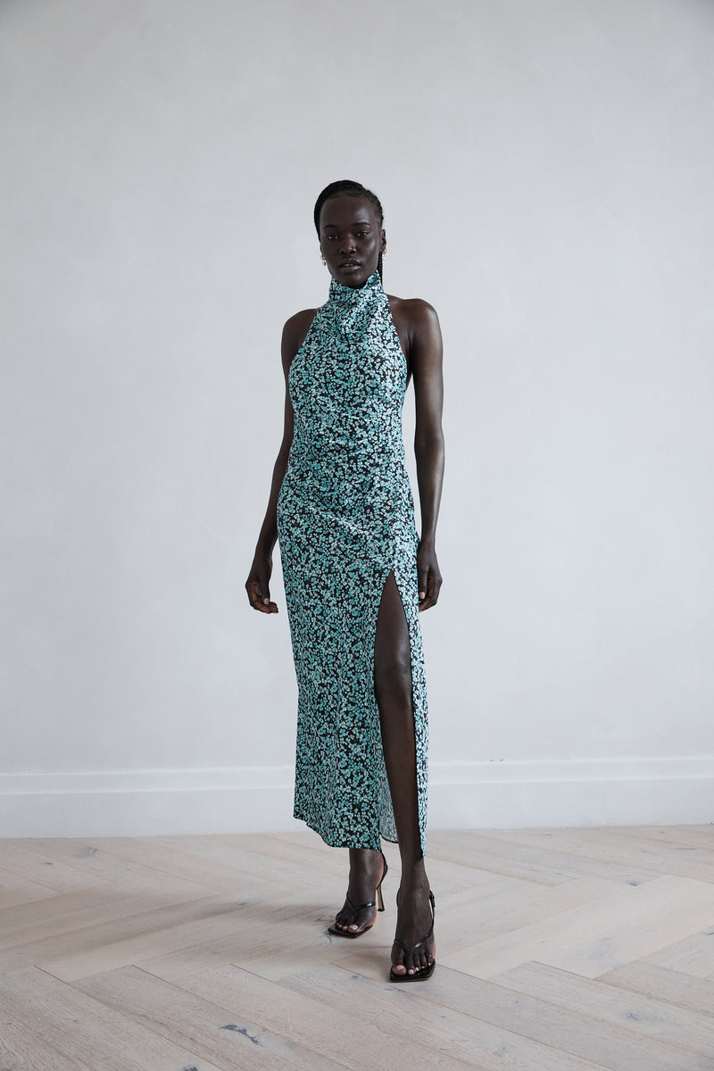 Zabego Carmi Cowl Neck Gather Dress