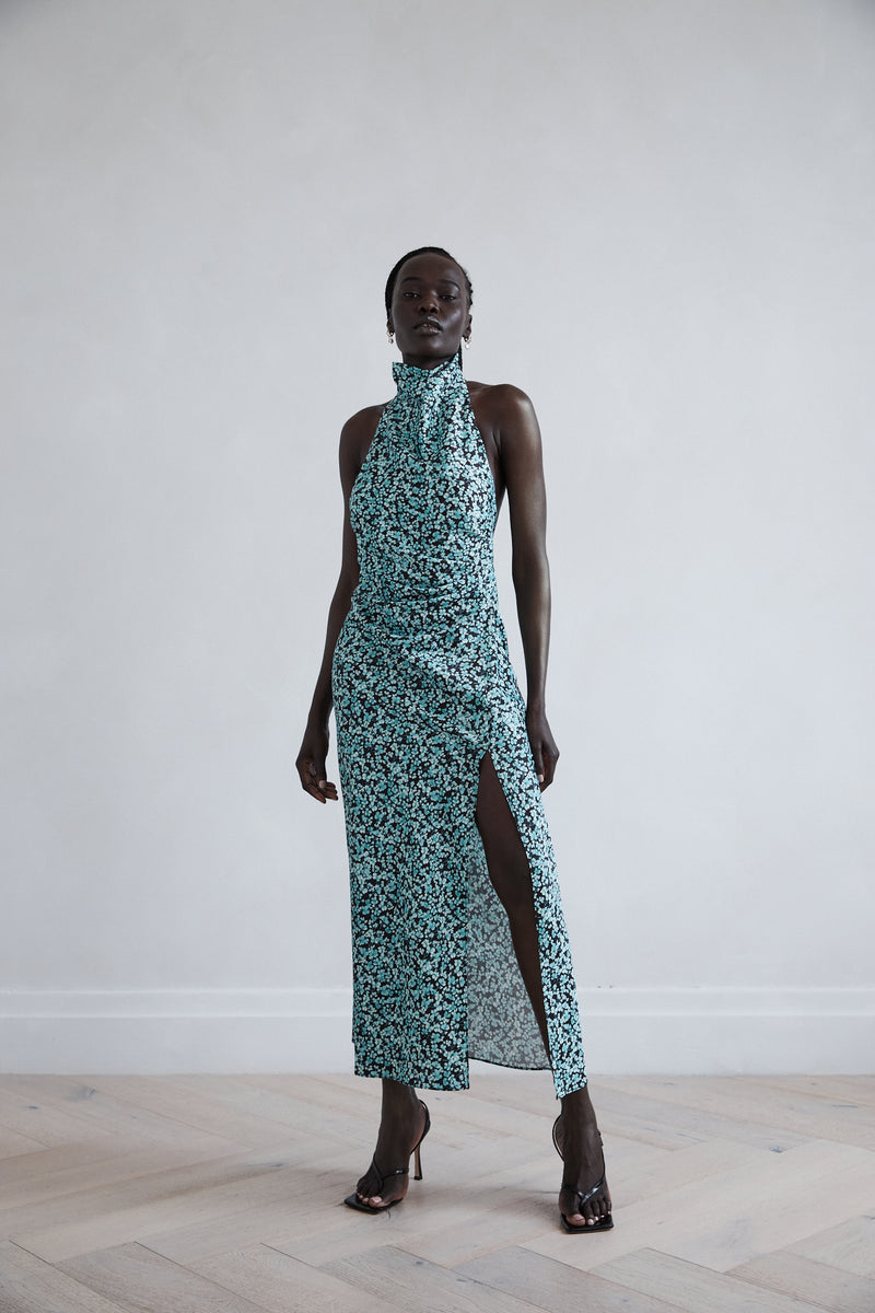 Zabego Carmi Cowl Neck Gather Dress
