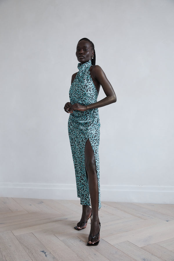 Zabego Carmi Cowl Neck Gather Dress