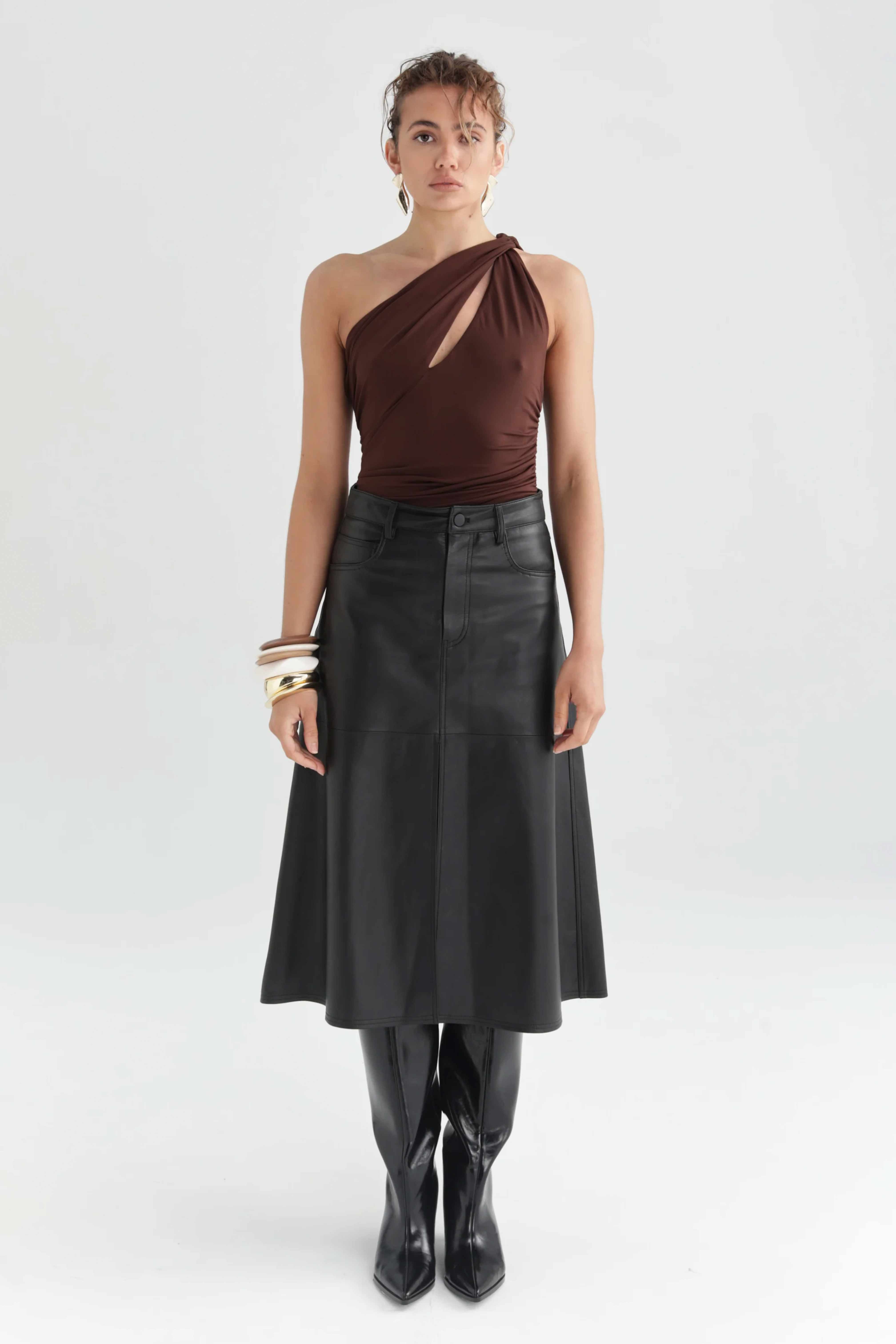 Maya Leather Skirt