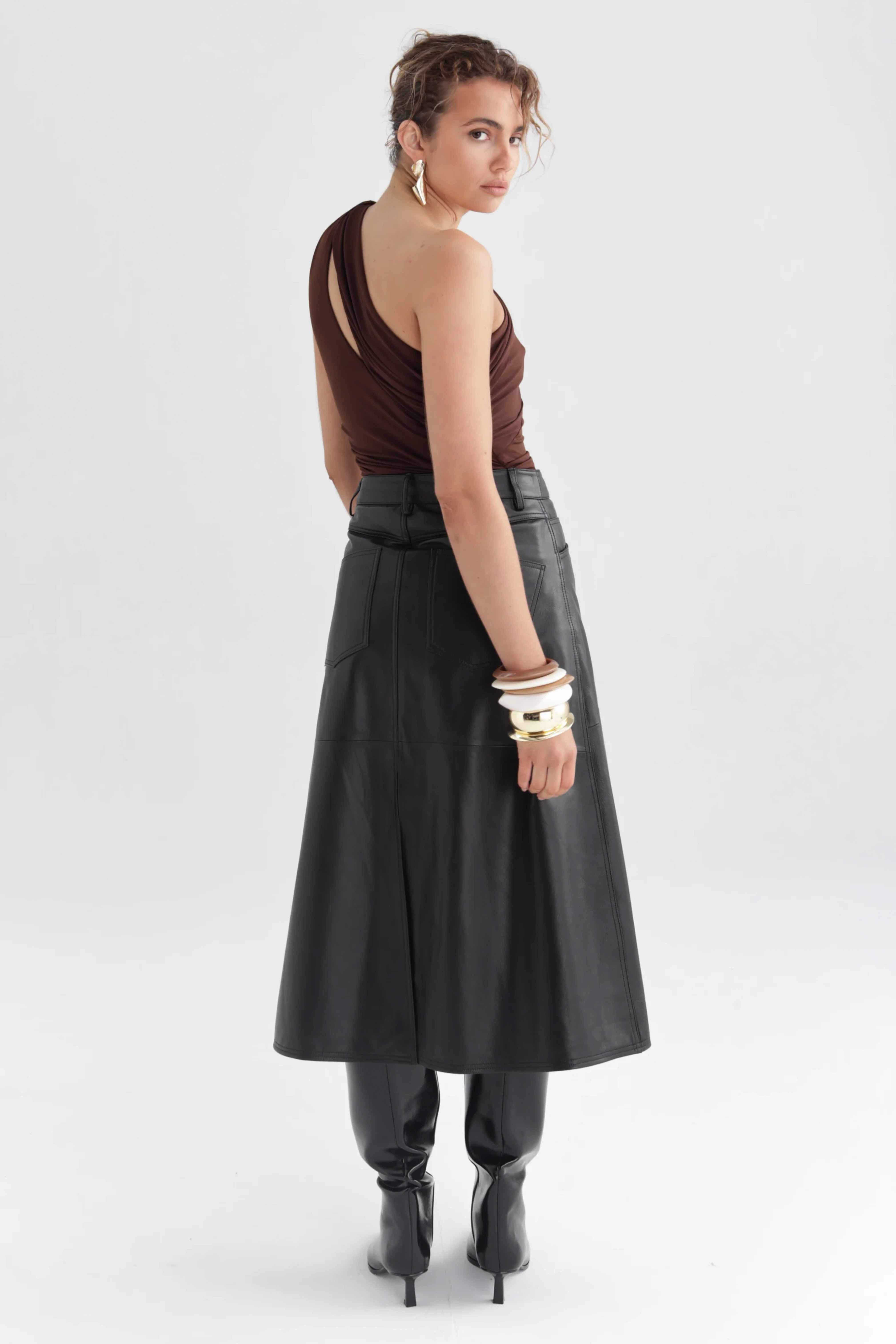 Maya Leather Skirt