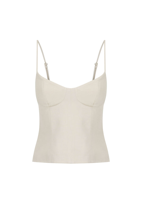 SHONA JOY VENTO PANELLED BUSTIER - BONE