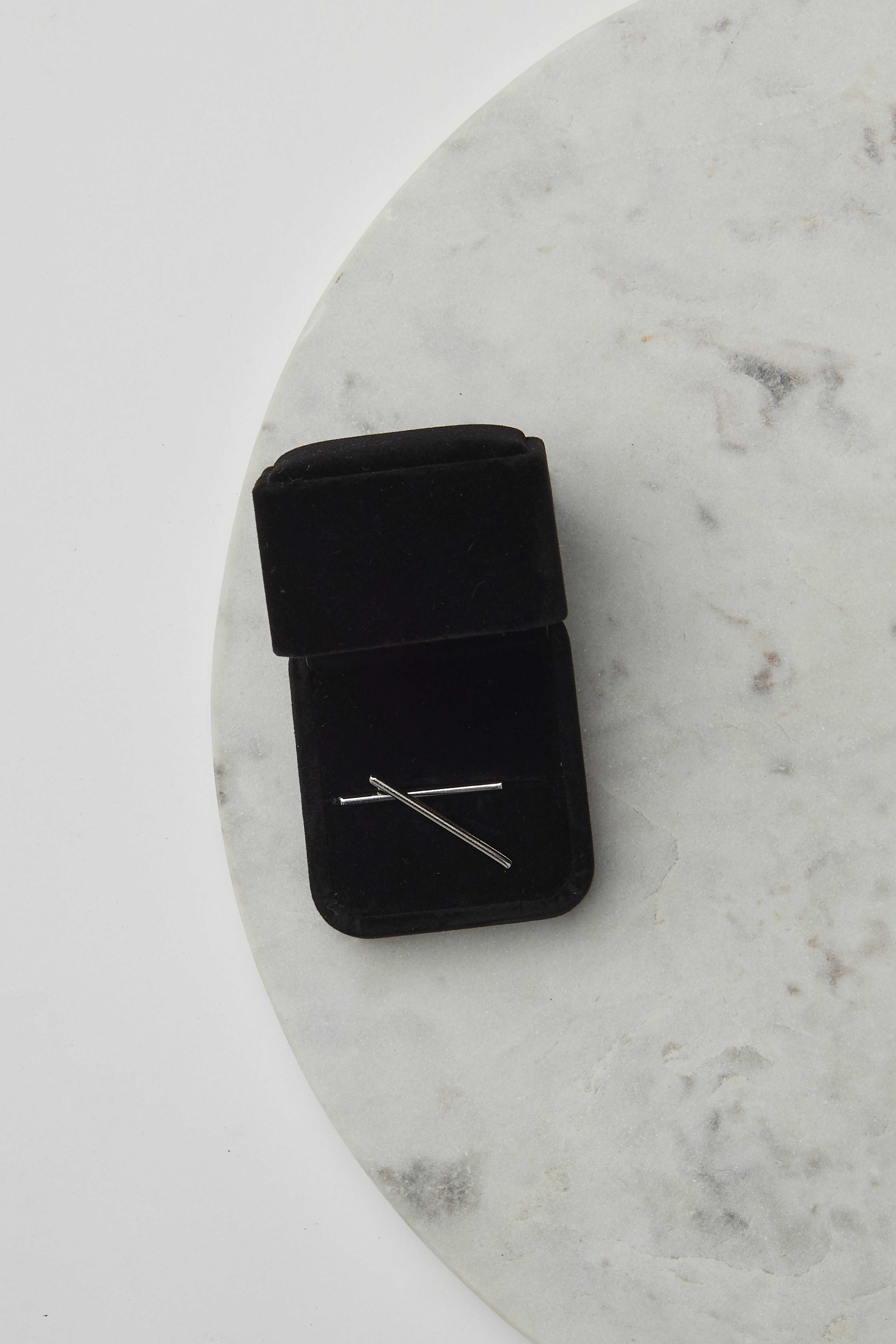 Long Bar Earrings Silver