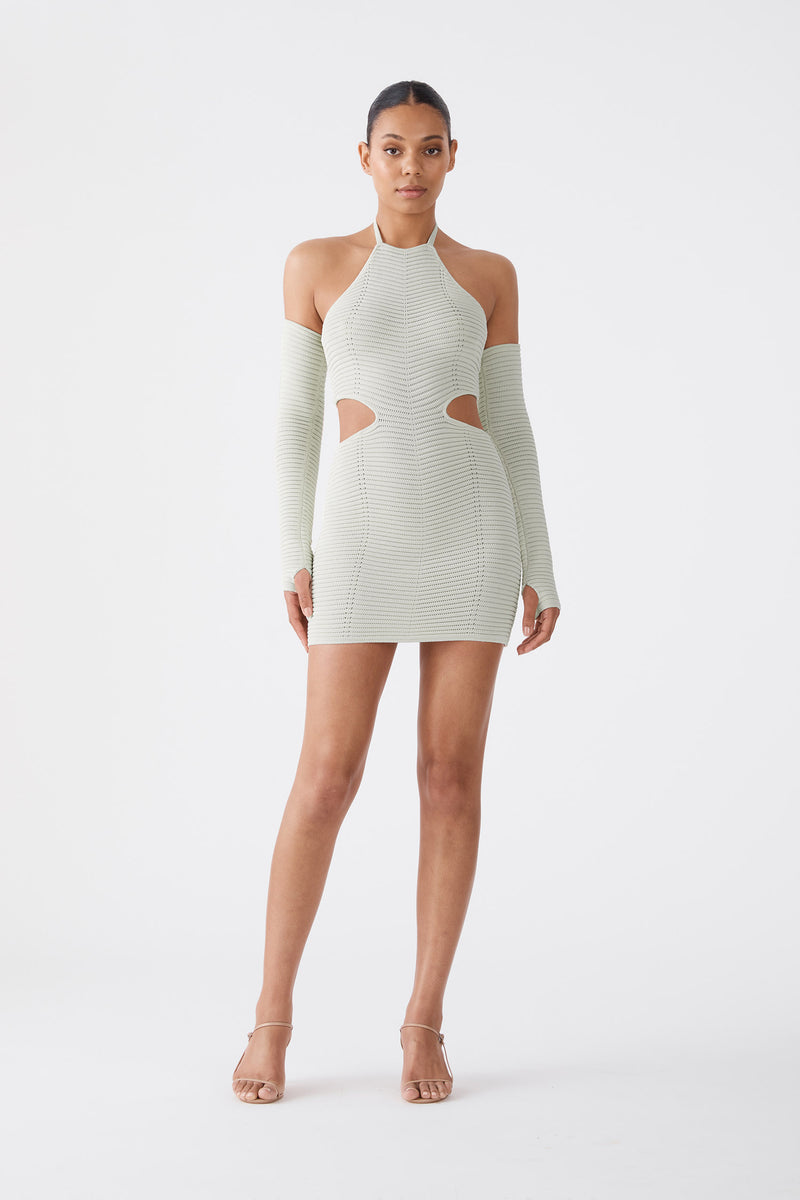 San Sloane Maelle Mini Dress Pale Green