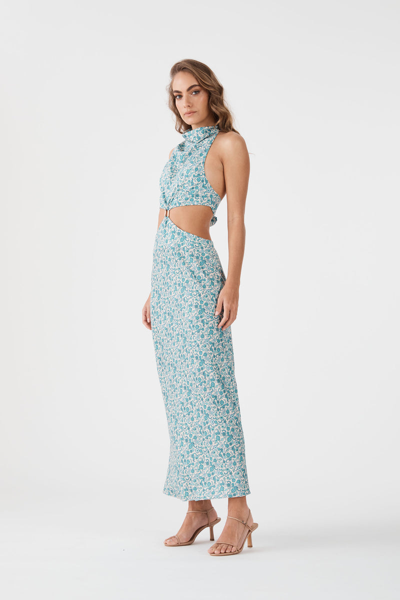 Zabego Calista Cowl Neck Cut Out Dress