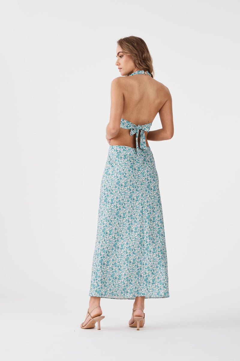 Zabego Calista Cowl Neck Cut Out Dress