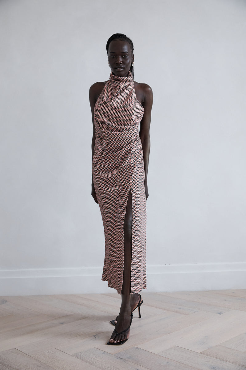 Zabego Jemima Cowl Neck Gather Dress