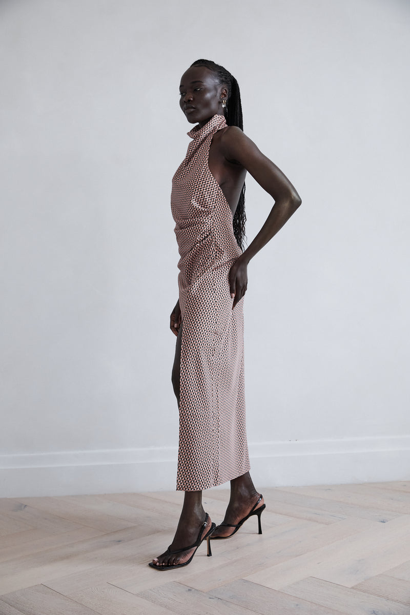 Zabego Jemima Cowl Neck Gather Dress
