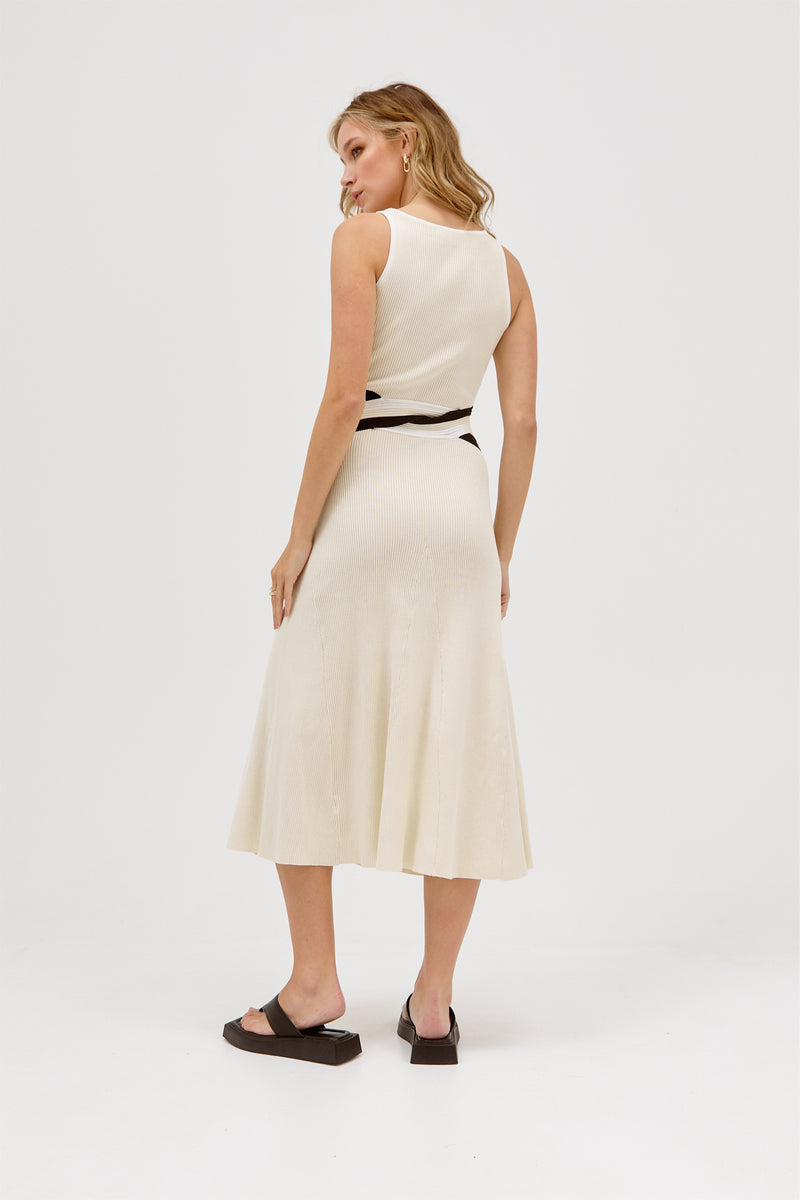 Sovere Drift Knit Dress NeutralBlack Fox Maiden